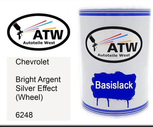 Chevrolet, Bright Argent Silver Effect (Wheel), 6248: 500ml Lackdose, von ATW Autoteile West.